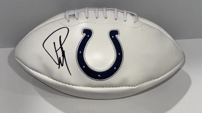 PAT MCAFEE SIGNED INDIANAPOLIS COLTS LOGO FOOTBALL IMPERFECT PROOF