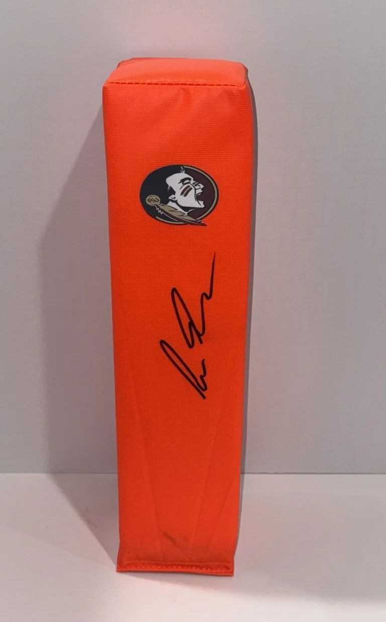 ASANTE SAMUEL JR. SIGNED TOUCHDOWN PYLON FLORIDA ST. SEMINOLES PROOF