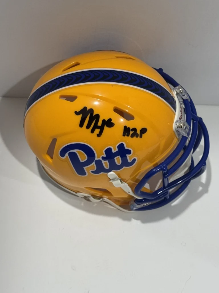 MASON HEINTSCHEL SIGNED PITT PANTHERS SCRIPT MINI HELMET PROOF