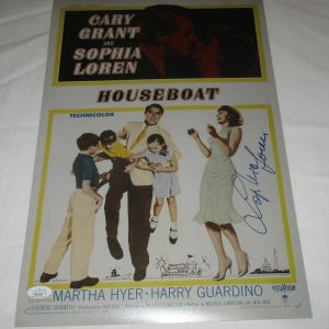 SOPHIA LOREN SIGNED HOUSEBOAT 12X18 MOVIE POSTER JSA