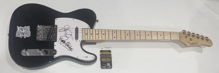 LYNYRD SKYNYRD SIGNED BLACK ELECTRIC GUITAR JOHNNY VAN ZANT MEDLOCKE JSA COA