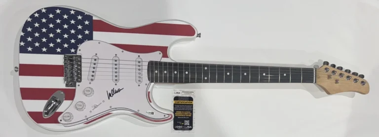 MICHAEL MCDONALD SIGNED USA FLAG ELECTRIC GUITAR THE DOOBIE BROTHERS JSA COA