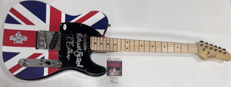 THE PSYCHEDELIC FURS SIGNED CUSTOM UK FLAG GUITAR RICHARD BUTLER TIM JSA COA