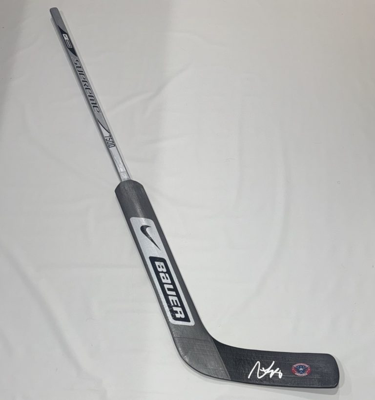 LOGAN THOMPSON SIGNED GOALIE STICK WASHINGTON CAPITALS AUTOGRAPHED