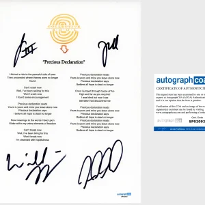 ‘Collective Soul’ Band Signed Lyric Sheet 'Precious Declaration' +4 ACOA