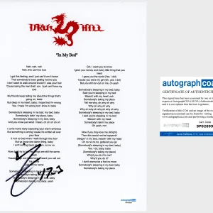 Sisqo ‘Dru Hill’ Frontman Signed Lyric Sheet 'In My Bed' ACOA