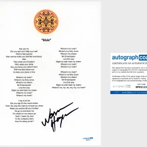 Warren Haynes 'Gov't Mule' Signed Lyric Sheet 'Mule' ACOA