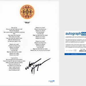 Warren Haynes 'Gov't Mule' Signed Lyric Sheet 'Mule' ACOA