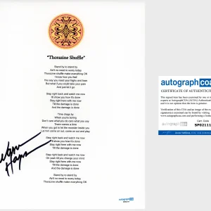 Warren Haynes 'Gov't Mule' Signed Lyric Sheet 'Thorazine Shuffle' ACOA