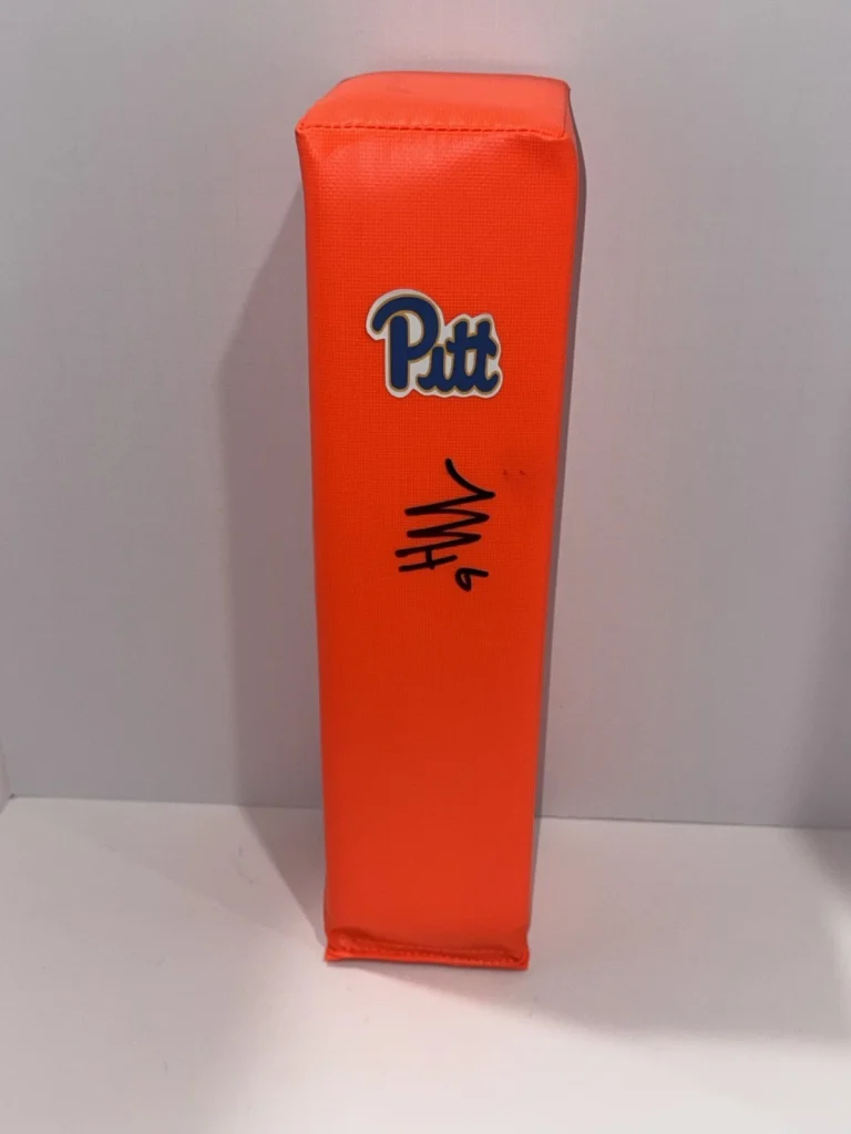 MASON HEINTSCHEL SIGNED TOUCHDOWN PYLON PITT PANTHERS PITTSBURGH PROOF