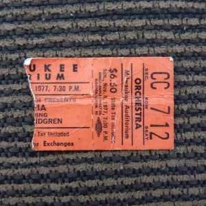 Utopia Todd Rundgren Nov 6 1977 Milwaukee Used Concert Ticket Stub