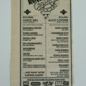 Rock & Roll Softball Game Magazine Ad 1987 Vince Neil Tommy Lee Warrant Crue