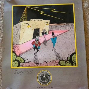 ZZ Top Dusty Hill 21x26.5 1983 Fan Club Only Poster Signed Beckett Certified