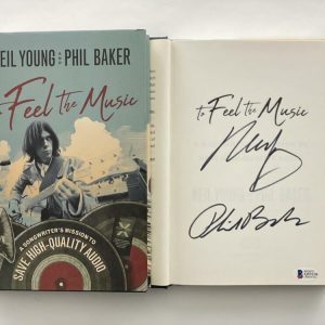 NEIL YOUNG SIGNED AUTOGRAPH "TO FEEL THE MUSIC" BOOK - HARVEST RARE W/ BAS LOA