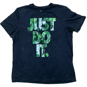 Nike Just Do It Tropical Plants Flower Letters Mens Large Black T Shirt