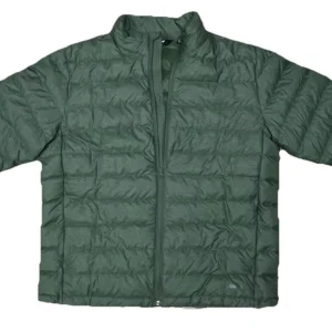 LANDS END Mens Large Green Down Puffer Full Zip Jacket Coat