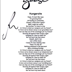 Rick Mitarotonda Goose Signed Autograph Hungersite Lyric Sheet Music w/ JSA COA