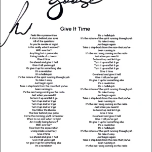 Rick Mitarotonda Goose Signed Autograph Give It Time Lyric Sheet Music - JSA COA