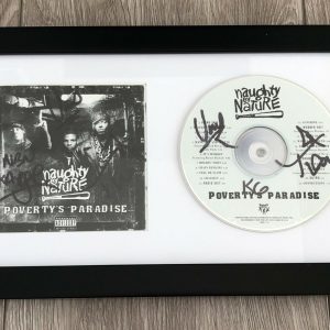 NAUGHTY BY NATURE SIGNED POVERTY'S PARADISE CD & COVER FRAMED w/EXACT PROOF