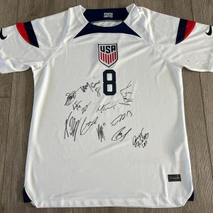 TEAM USA SIGNED 2022 WORLD CUP JERSEY USMNT w/EXACT PROOF CHRISTIAN PULISIC +11