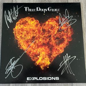 THREE DAYS GRACE BAND SIGNED AUTOGRAPH EXPLOSIONS VINYL RECORD ALBUM LP w/COA