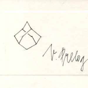 Vladimir Prelog Nobel Prize Chemistry Stereochemistry Signed Autograph Sketch
