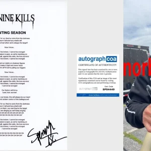 SPENCER CHARNAS SIGNED ICE NINE KILLS HUNTING SEASON LYRIC SHEET EXACT PROOF COA