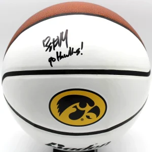 Bennett Stirtz Signed Iowa Hawkeyes Logo Basketball W/Beckett COA BT56222