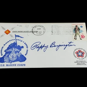 Pappy Boyington Medal Of Honor MOH Black Sheep Marine Signed Autograph FDC JSA