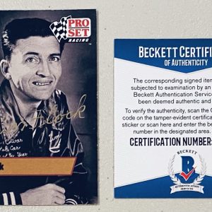 Tim Flock Signed Autographed 1991 Pro Set Card #L18 Beckett BAS NASCAR HOF