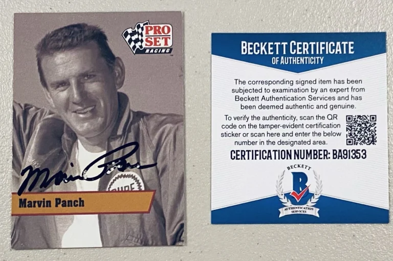 Marvin Panch Signed Autographed 1991 Pro Set Card #L13 Beckett BAS NASCAR HOF