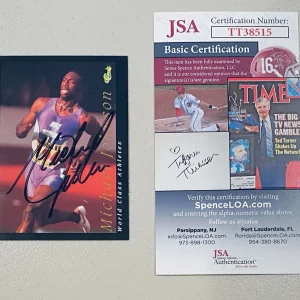 Michael Johnson Signed Autographed 1992 Classic Card #15 JSA Cert Rookie