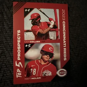 2023 Kahns Baseball Trading Card Cincinnati Reds Issued Cam Collier Matt McLain