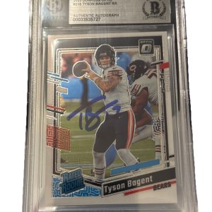 Tyson Bagent signed Chicago Bears 2023 Donruss RC Rookie Card Beckett 0003353727