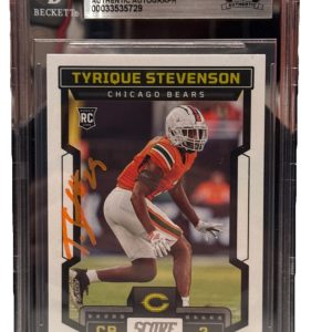 Tyrique Stevenson signed Chicago Bears 2023 Score RC Card Beckett 00033535729