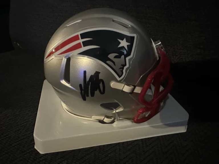 Christian Gonzalez Signed New England Patriots Mini Helmet Autographed GTP