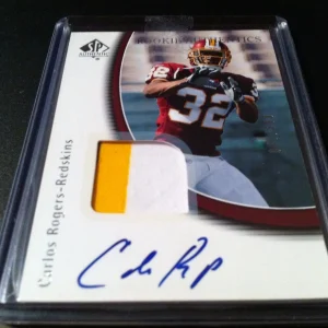 Carlos Rogers 2005 SP Authentic Rookie 2-CLR Patch Jersey Auto /699