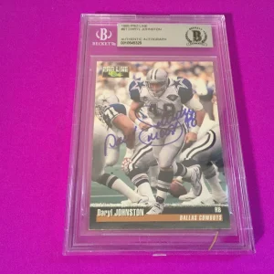 Daryl Johnston Cowboys 1995 Pro Line Signed Auto Beckett ENCAPSULATED BAS