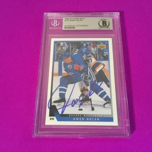 Owen Nolan Nordiques 1993-94 Upper Deck Signed Auto Beckett SLABBED BAS