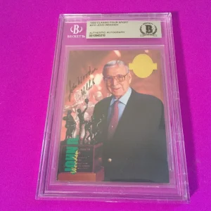 John Wooden HOF UCLA 1993 Classic Four Sport Signed Auto Beckett BAS