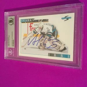 Arturs Irbe SHARKS 1995-95 Score Signed Auto Beckett SLABBED BAS