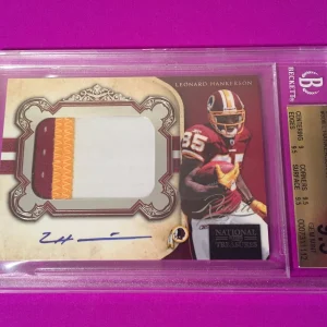 Leonard Hankerson 2011 National Treasures 3-CLR Jersey Auto /99 Rookie BGS 9.5