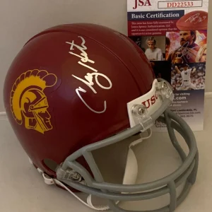 Clay Helton signed USC Trojans mini helmet autographed JSA
