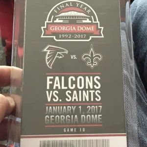 Atlanta Falcons Georgia Dome Final Game Commemorative Ticket NFL Official