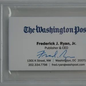 WASHINGTON POST FREDERICK RYAN SIGNED BUSINESS CARD PSA DNA CERTIFIED AUTO