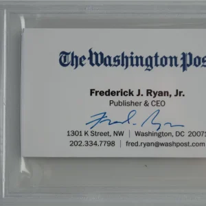 WASHINGTON POST FREDERICK RYAN SIGNED BUSINESS CARD PSA DNA CERTIFIED AUTO