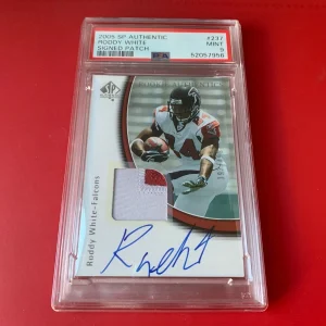 Roddy White Falcons 2005 SP Authentic Signed Patch Card Rookie Mint PSA 9 MINT