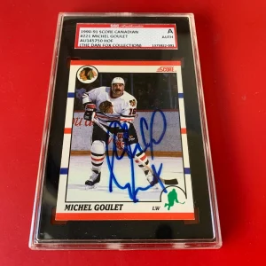 Michel Goulet Nordiques 1990-91 Score Canadian Card Signed Auto SGC Certified