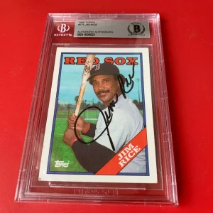 Jim Rice Red Sox 1988 Topps Card Signed Auto Beckett BAS