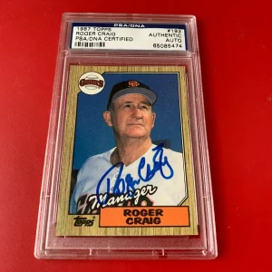 Roger Craig Giants 1987 Topps Card Signed Auto PSA/DNA ENCAPSULATED